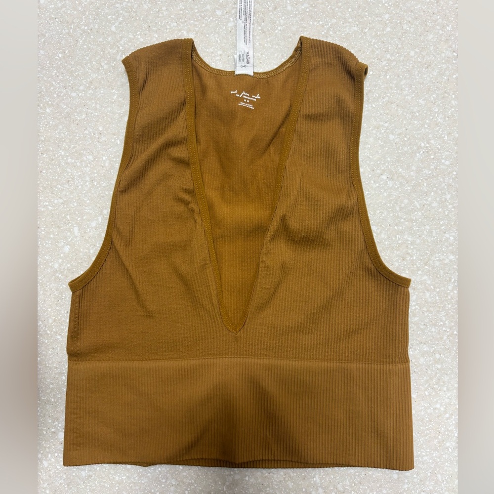Urban Outfitters out from under Tan Ribbed Tank/Bralette